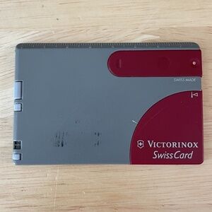 Victorinox SwissCard Gray & Red Logo Swiss Made Multi-Tool Card w/ Accessories
